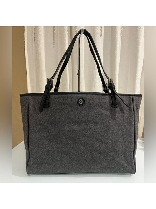 Tory Burch Handbags - TORY BURCH GRAY WOOL TOTE